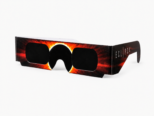 Pack de 25 lunettes d'éclipse solaire Eklipsee modèle Rouge Solaire, certifiées EN ISO 12312-2